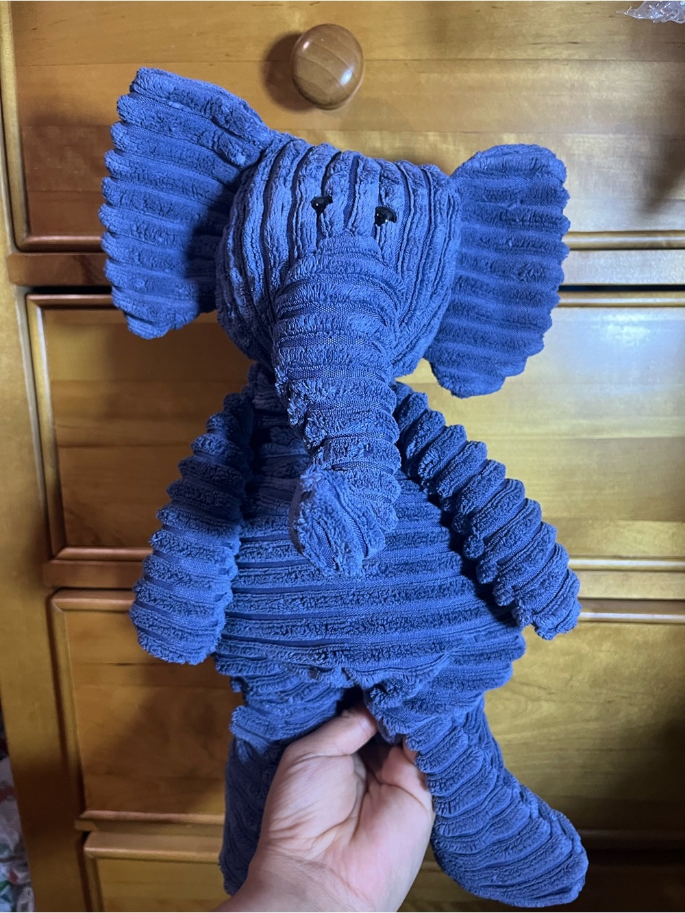 Jellycat Corduroy Elephant Plush - Navy Blue